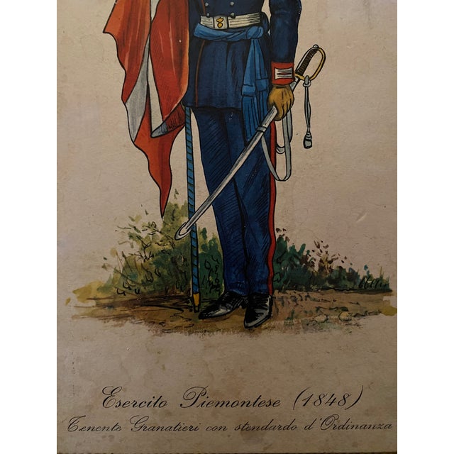 Beautiful Italian Soldier/Policeman from Florence on gilded Florentine wood. HandPainted Handmade