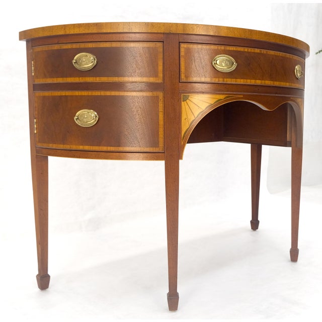 Baker Banded Inlayed Demi Lune Federal Sideboards MINT! For Sale - Image 9 of 18