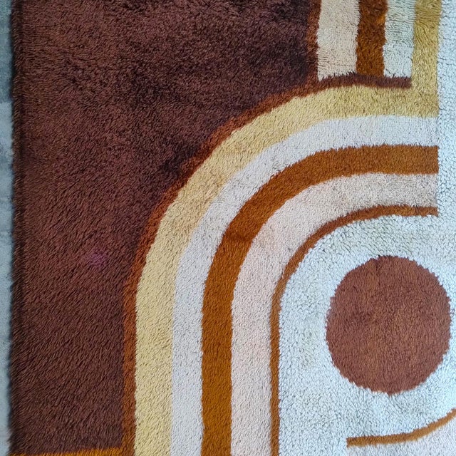 1970s Space Age Museum-Grade Avant-Garde Wool Rug, Italy, 1970s For Sale - Image 5 of 11