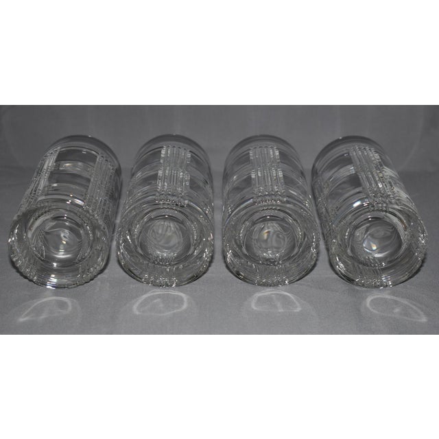 1990s Ralph Lauren 1990's Glen Plaid Crystal Highballs Drinking Glasses Drinkware Barware For Sale - Image 5 of 5