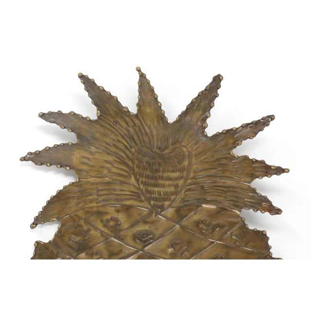 Metal Vintage Gold Lacquered Steel Pineapple Tray For Sale - Image 7 of 12