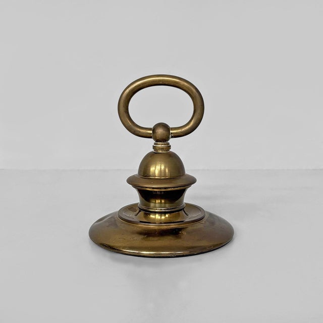 Mid-Century Modern Italian Brass Doorstops, 1950s, Set of 2 For Sale - Image 6 of 17