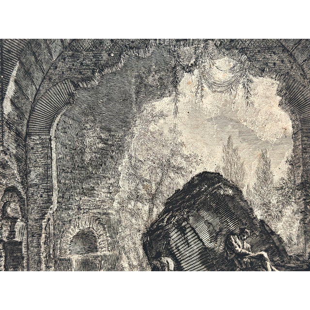 Paper Giovanni Battista Piranesi, Ruins of a Gallery of Statues in Hadrian's Villa at Tivoli, 1770, Etching For Sale - Image 7 of 11