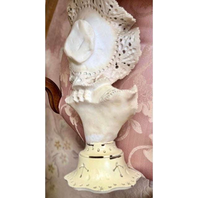 Alabaster Antique Italian Carved Alabaster Female Bust, Aldolfo Cipriani For Sale - Image 8 of 9