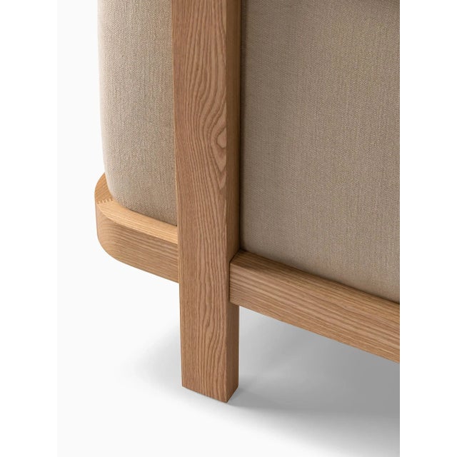 Wood Minimalist Modern Sofa in Ash and Fabric by Julien Renault For Sale - Image 7 of 12