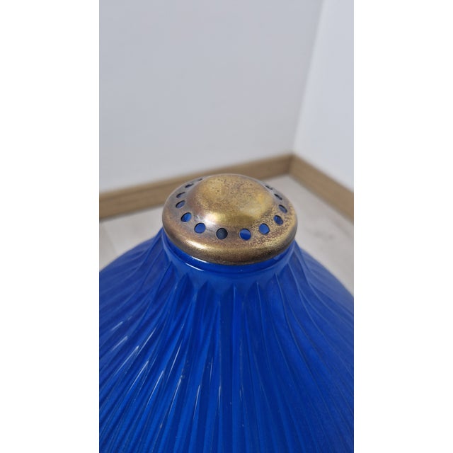 Polinnia Table Lamp in Burnished Brass with Crystal Diffuser Blue by BBPR for Artemide, 1964 For Sale - Image 14 of 18