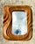 Wood Vintage Hand Carved Wave Mirror For Sale - Image 7 of 12