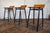 Set of Three Mid-Century Modern Oak & Steel Bar Stools, 1960s For Sale In Los Angeles - Image 6 of 18