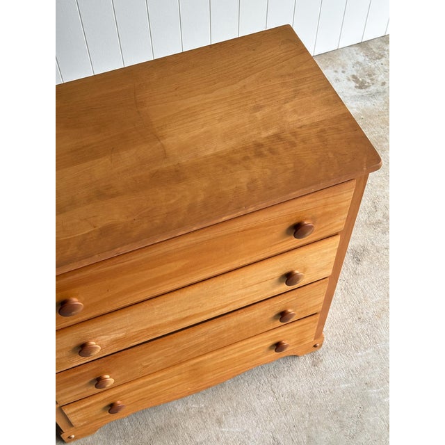 Vintage Honey Tone Wooden Chest of Drawers For Sale - Image 4 of 14