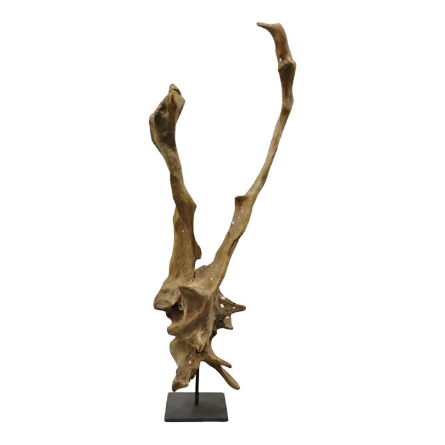 Vintage Abstract Sculpted Wood Sculptural Free Form Table Sculpture For Sale