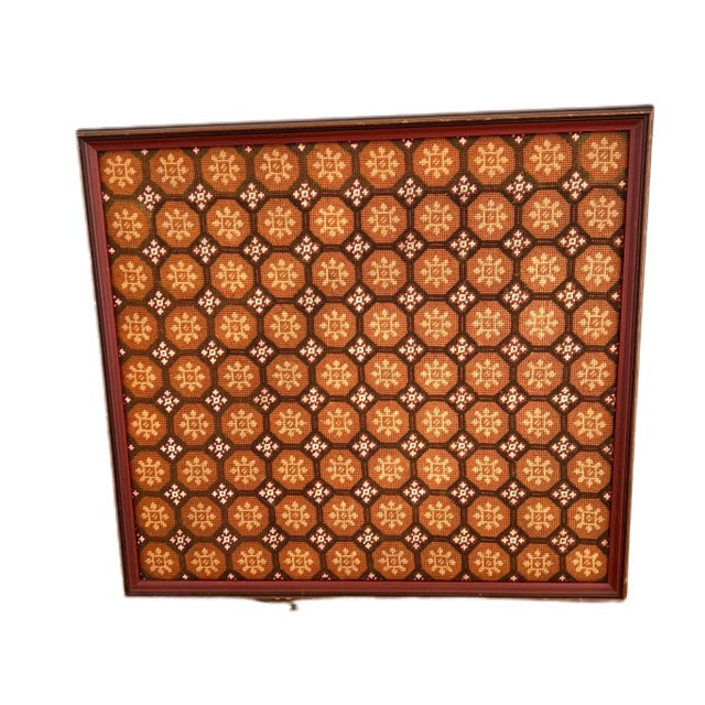 Textile Vintage Framed Medallion Needlepoint For Sale - Image 7 of 7