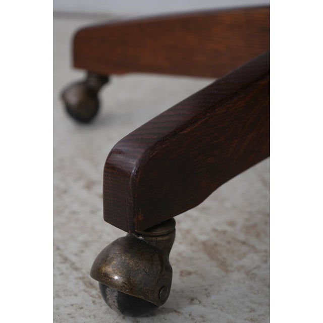 Stickley Mission Oak Leather Office Chair For Sale - Image 15 of 18