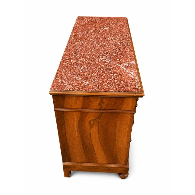 Neo-Renaissance Henri II Commode with Red Marble Top, 1960s For Sale - Image 6 of 8