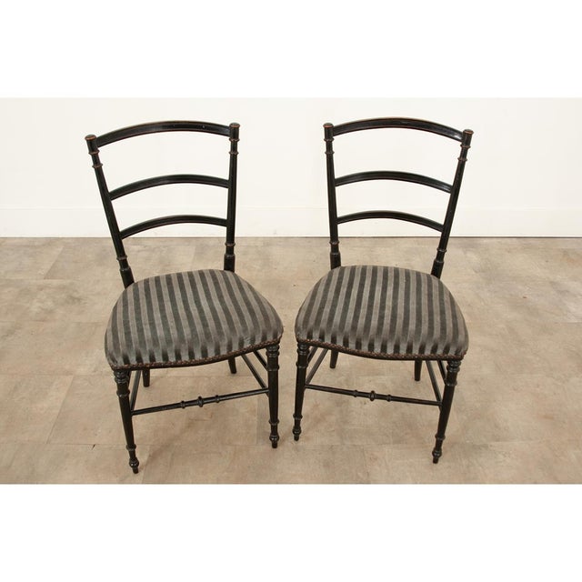 19th Century French Ebonized Opera Chairs - A Pair | Chairish