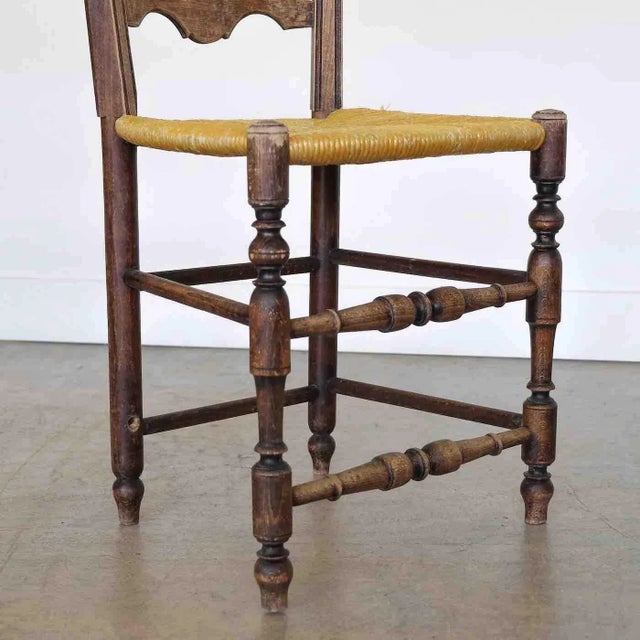 1940s French Wood and Woven Chair For Sale - Image 9 of 12