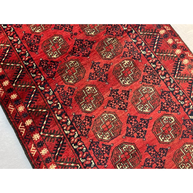 Vintage Afghan Ersari Turkmen Bokhara Gallery Rug - 8'1" X 3'7" For Sale - Image 11 of 12