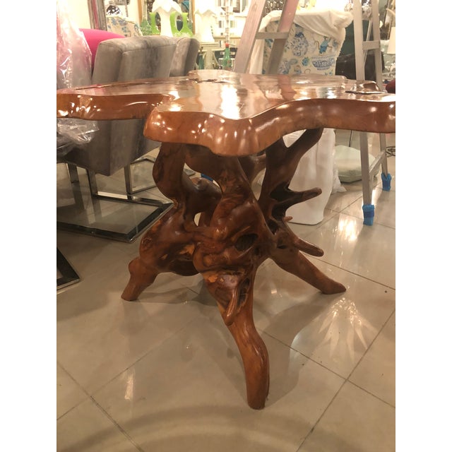 Vintage Mid Century Modern Freeform Cypress Tree Root Trunk Dining Entry Center Game Table Base Chairish
