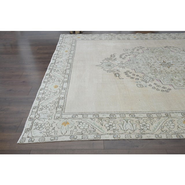 1970s Vintage Persian Handmade Wool Cotton Orange Area Rug For Sale - Image 9 of 11