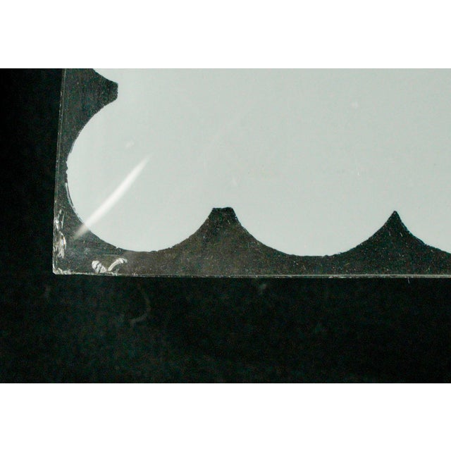 1960s Mid Century Modern Scalloped White Semi Flush Light For Sale - Image 9 of 12