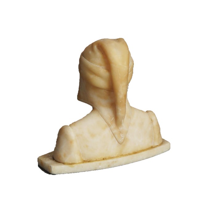 Neoclassical Early 20th Century Antique Italian Neoclassical Carved Alabaster Bust Circa 1900 For Sale - Image 3 of 9