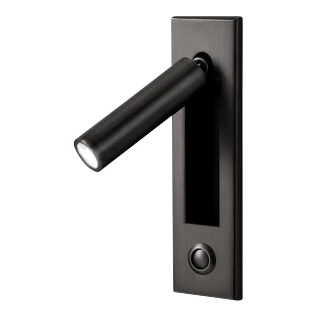 Contemporary Black Bronze Led Dock Button Reading Light For Sale