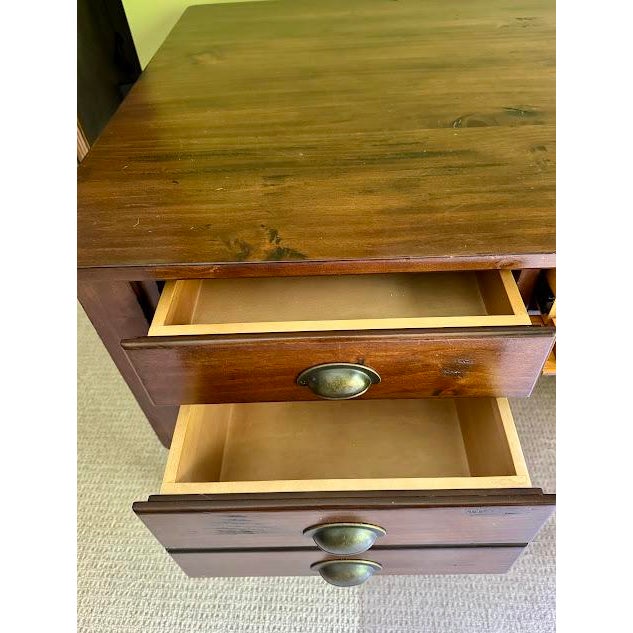 Wood Pottery Barn Walnut Bedford Executive Desk (Check My Other Listing for a Matching Desk, Sold Separately) For Sale - Image 7 of 13
