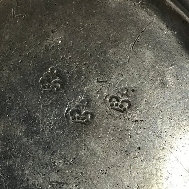 American Antique Pewter Coaster Plate For Sale - Image 3 of 4