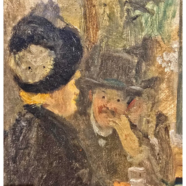 Yellow Lucien Laurent Gsell -19th Century Belle Epoque Café Scene, Oil Painting For Sale - Image 8 of 12
