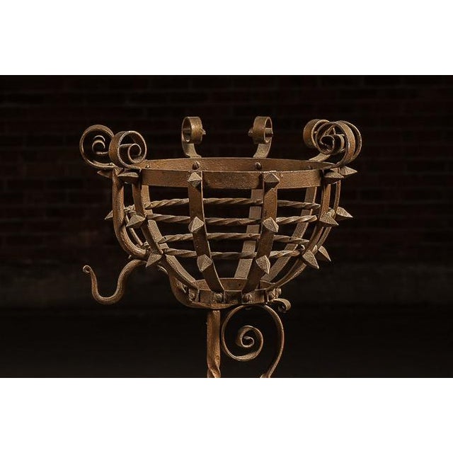Gothic Late 19th Century Gothic Revival Wrought Iron Jardinière Stand For Sale - Image 3 of 7