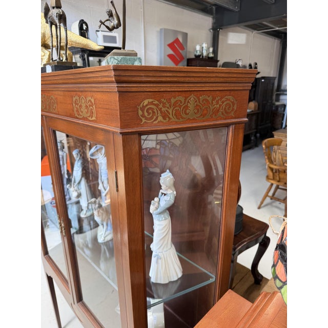 Mahogany Brass Inlaid Display Cabinet, 1990s For Sale - Image 3 of 6