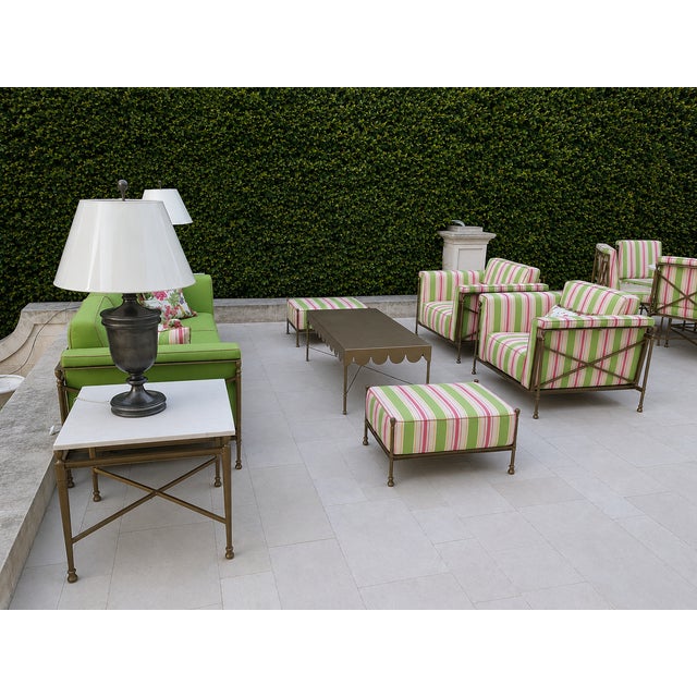 Jerome Outdoor Sofa in Reed Brass Finish by Michael Taylor For Sale - Image 6 of 11