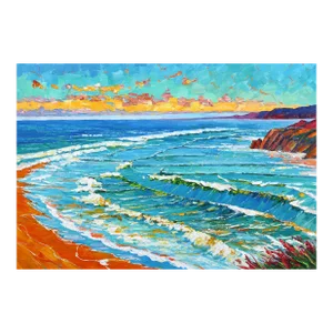 Coastal Landscape Impressionist "Nothing but Blue Skies" Original Artwork by Katharina Husslein