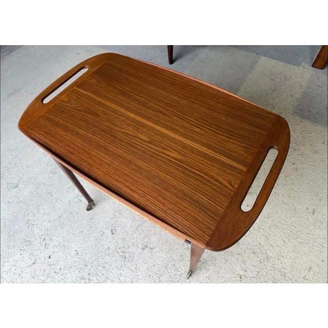 CFC Silkeborg Mid-Century Modern Danish Serving Trolley by Johannes Andersen for Silkeborg, 1960s For Sale - Image 4 of 18