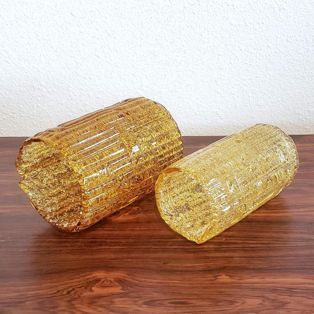 A Bronze Torch-Cut Sconce With Amber Murano Glass Shades by Ahlström & Ehrich for A& E Design For Sale - Image 12 of 12