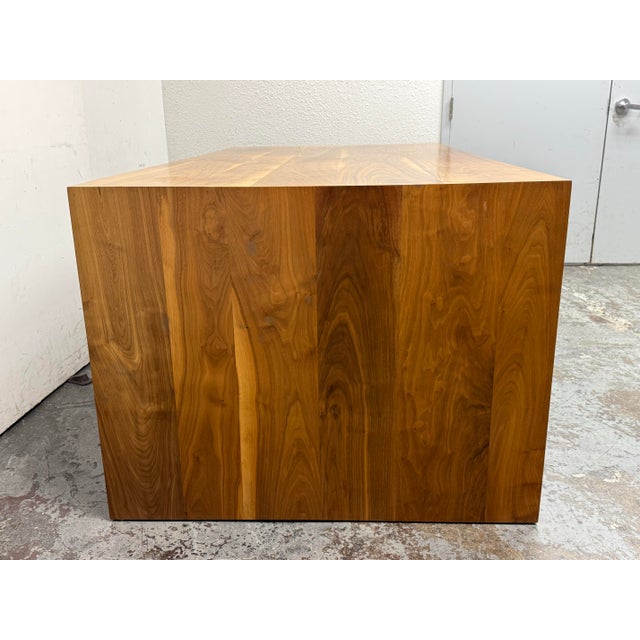 2010s Custom Design Solid Walnut Desk With Four Drawers For Sale - Image 5 of 12