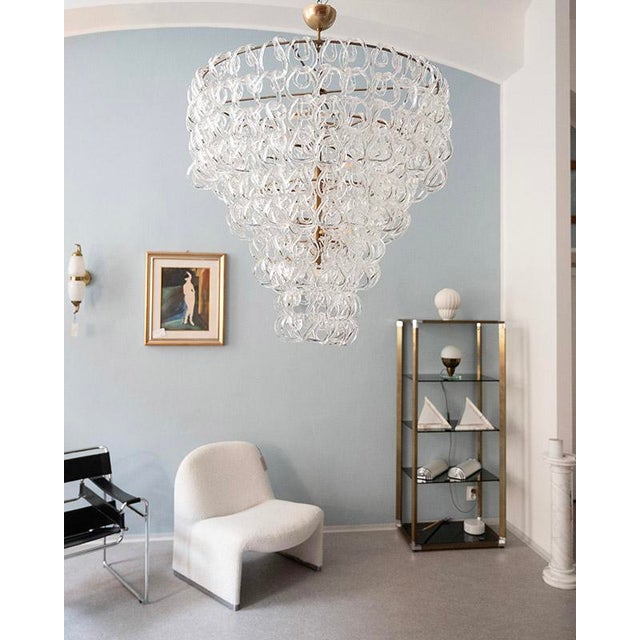 Murano Glass Chandelier by Mangiarotti for Vistosi For Sale - Image 9 of 10