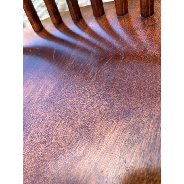 Brown 1990’s Nichols and Stone High Sheaf Back Windsor Chairs - A Pair For Sale - Image 8 of 11