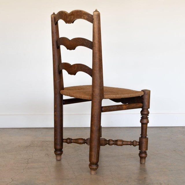 Wood 1940s French Carved Wood and Woven Chairs, Set of 4 For Sale - Image 7 of 12