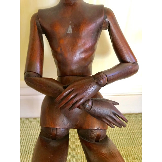 Antique Mid 19th Century Carved Wood Articulated Artists Mannequin Lay Figure Model For Sale - Image 10 of 12