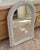 Classic cottage style white vintage wicker wall mirror. Large arched shape. Perfect for bedroom, sunroom or home office.