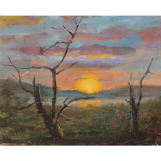 Vintage Oil Painting "Climate Change ?" With Coa by Listed Artist John