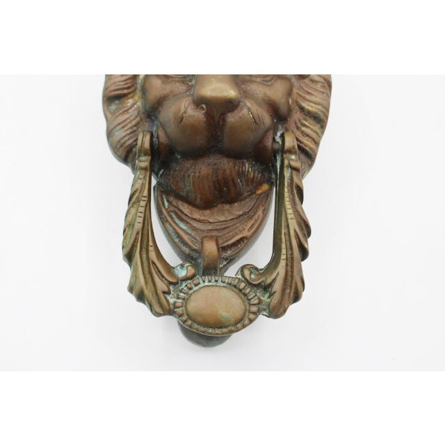 Victorian 4th Quarter 19th Century Anglo-French Bronze Lion's Head Door Knocker For Sale - Image 3 of 6