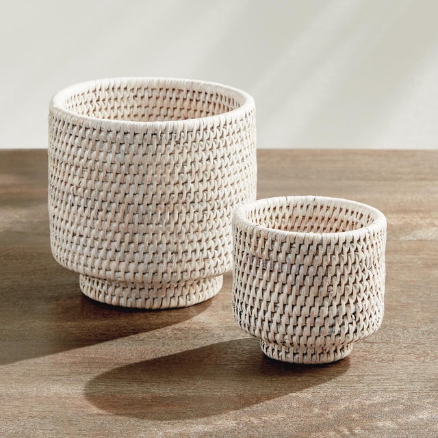 Burma Rattan Cachepots Small, Set Of 2 For Sale In Chicago - Image 6 of 7