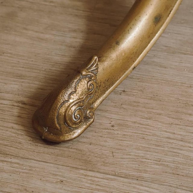 Louis XV Round Gueridon Table in Brass and Marble Top For Sale - Image 5 of 10
