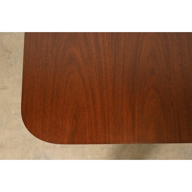Drexel Georgian Mahogany Double Pedestal Extension Dining Table, Newly Refinished For Sale - Image 9 of 15