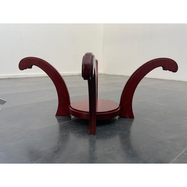 Wood Circular Mahogany Coffee Table, 1970s For Sale - Image 7 of 10