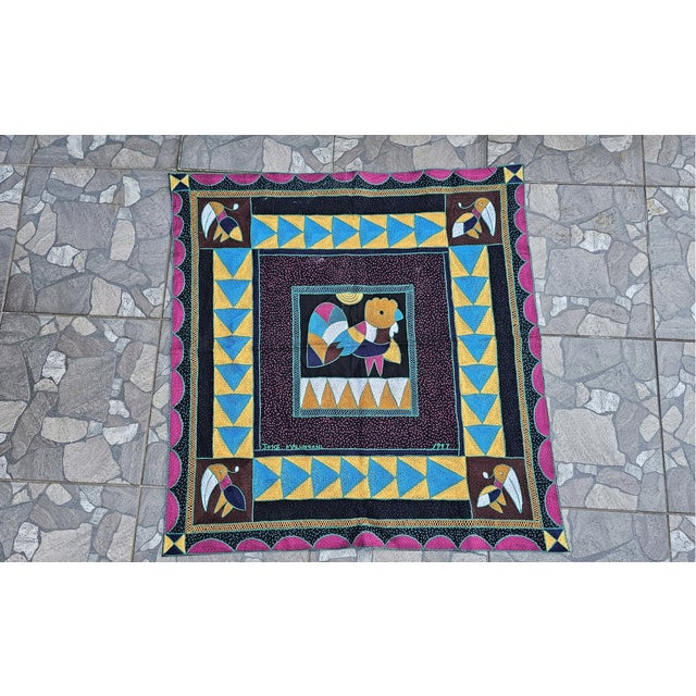Embroidered Kilim with South African Parrots, 1997 For Sale - Image 9 of 9