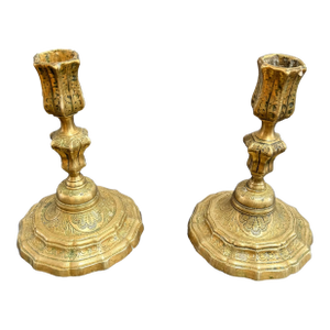 Pair of Early 18th Century Regency Period Candlesticks