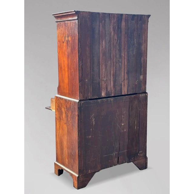Antique George II Burr Walnut Chest on Chest, 1760 For Sale - Image 4 of 13