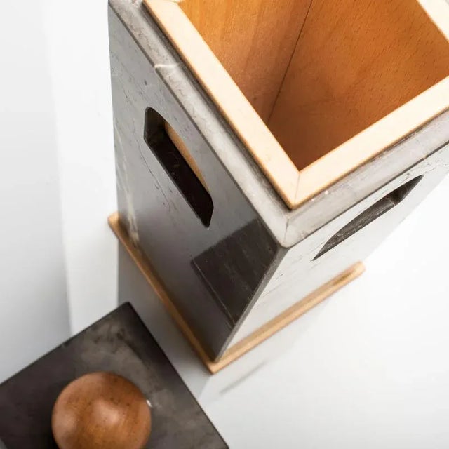 Contemporary Marble and Wood Quba Box by Gabriele D'angelo for Kimano For Sale - Image 3 of 6